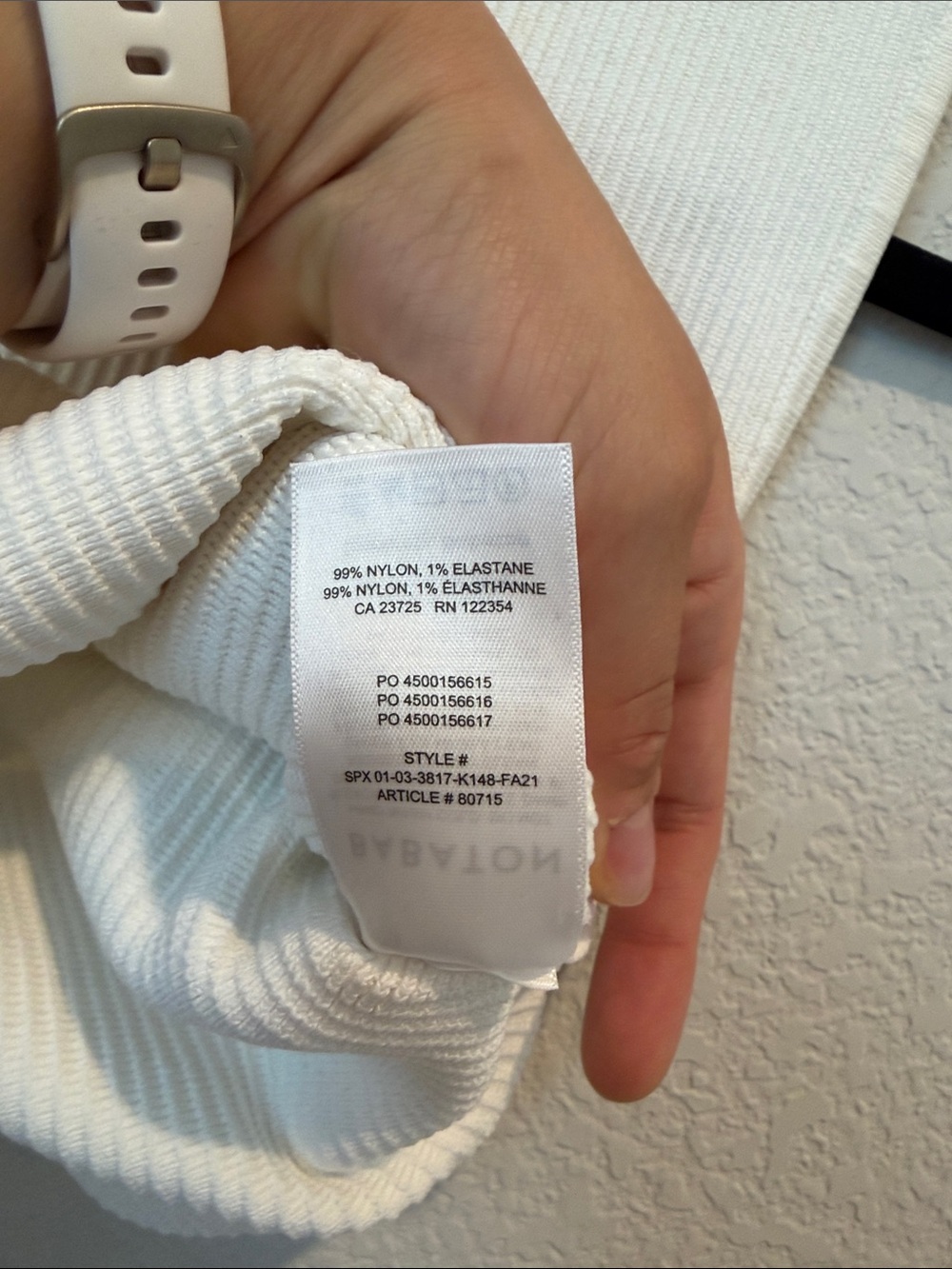 Babaton Cream Ribbed Cropped Tank - Picture 6 of 7